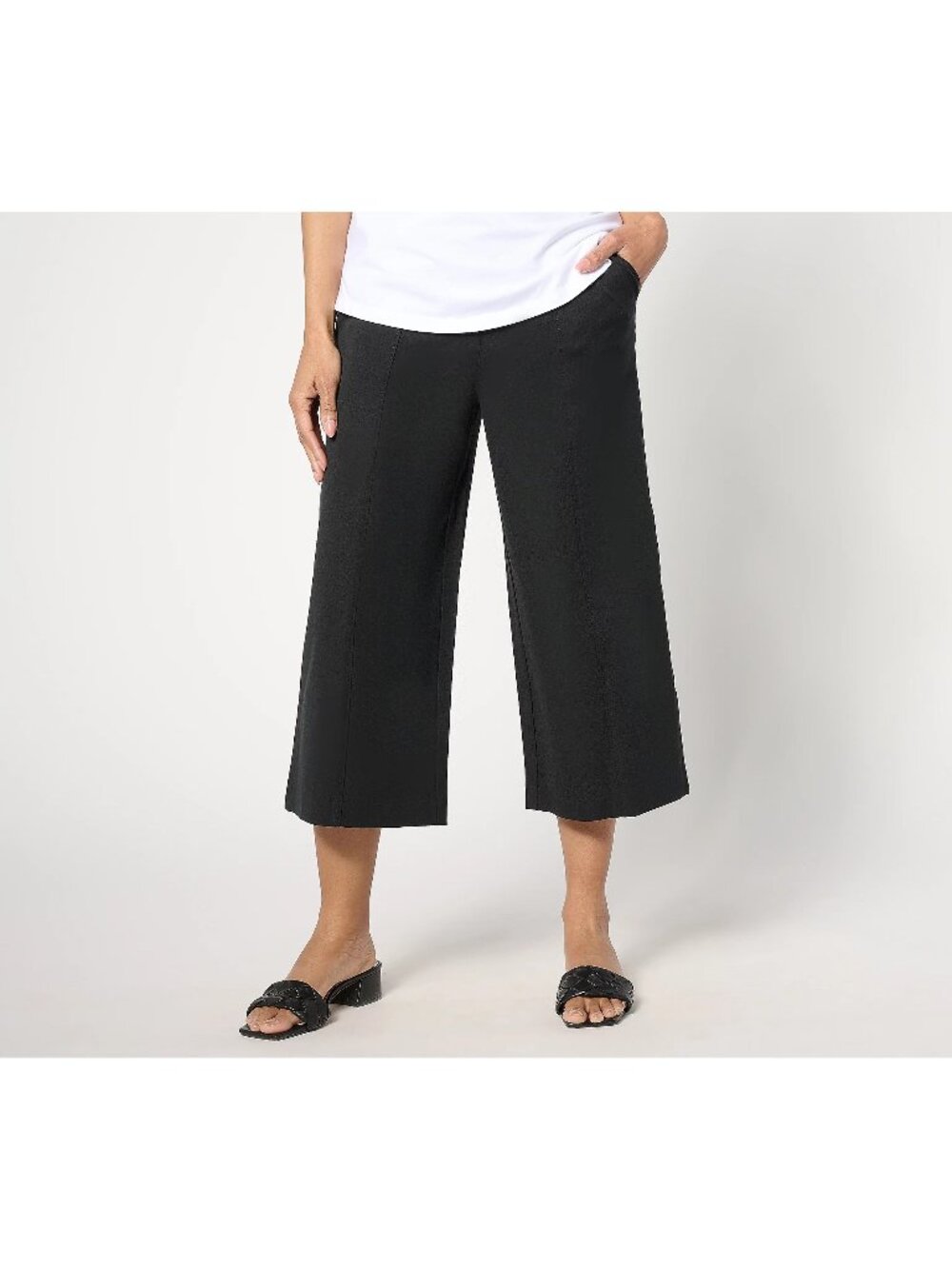 Isaac Mizrahi Live Culottes Size 10 Regular 24/7 Stretch with Seam Detail NEW